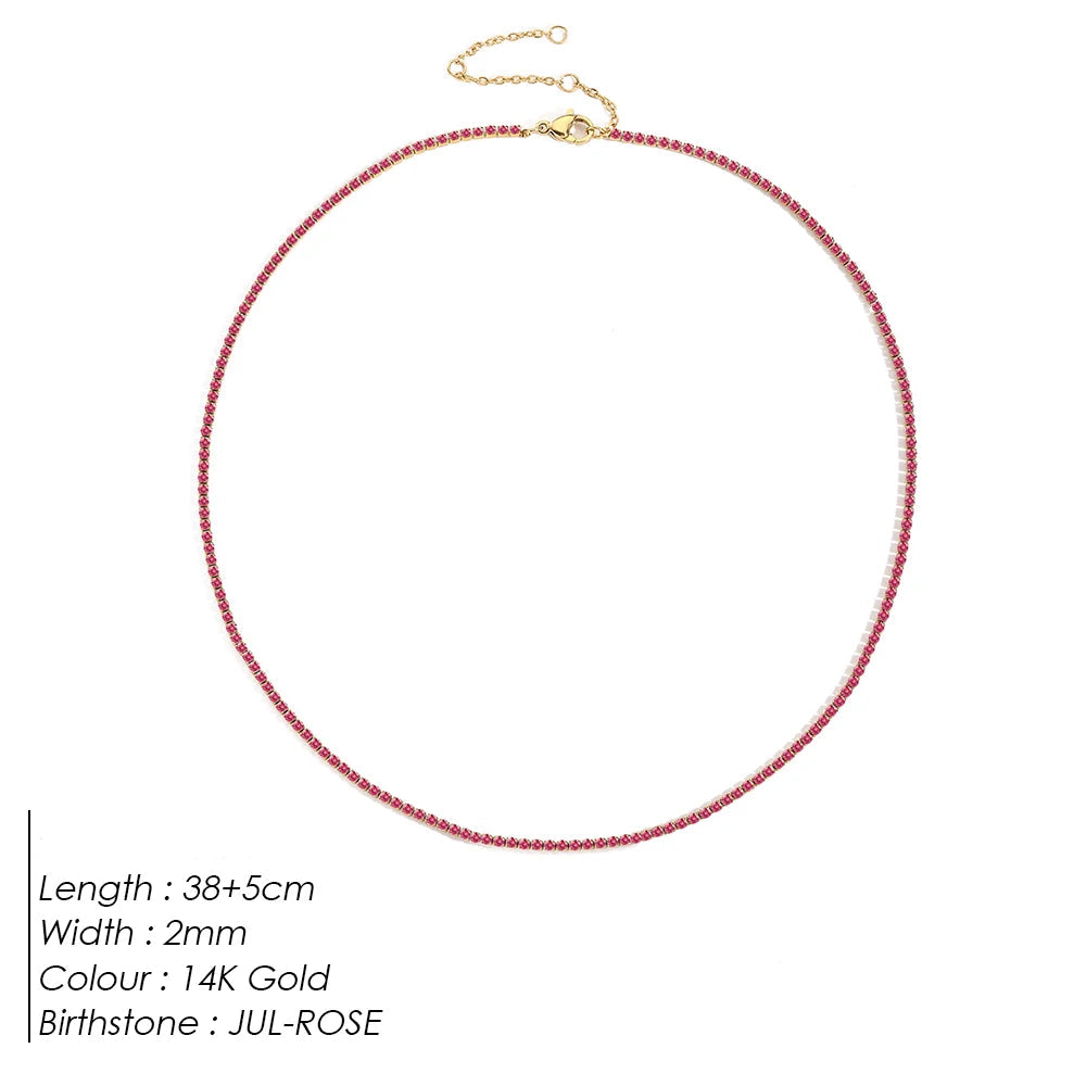 Birthstone Tennis Necklace