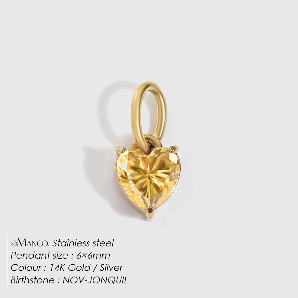Heart EcoDiamant Birthstone Charm
