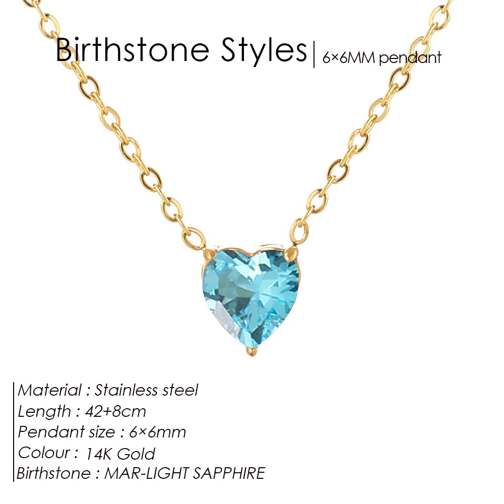 Birthstone Heart Kette
