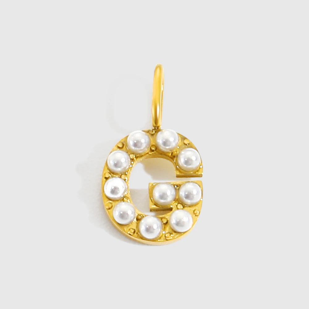 vegan Letter Pearl Charm