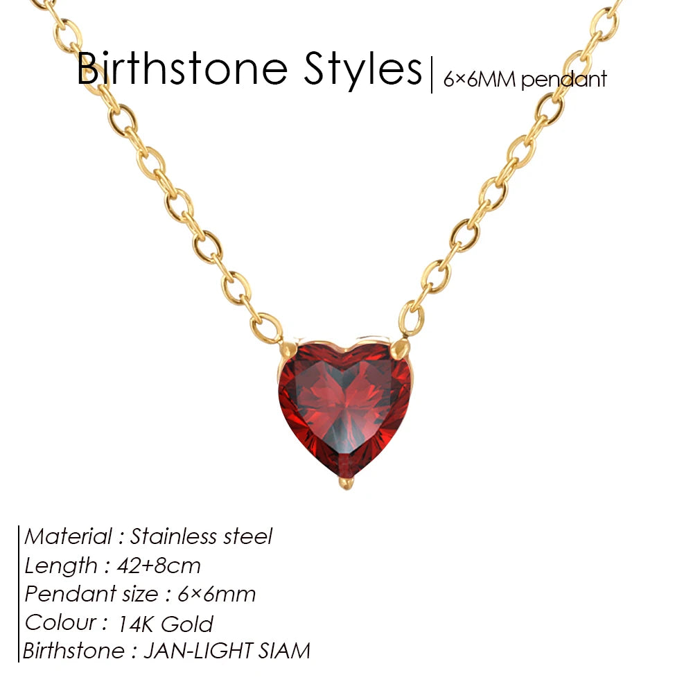 Birthstone Heart Kette
