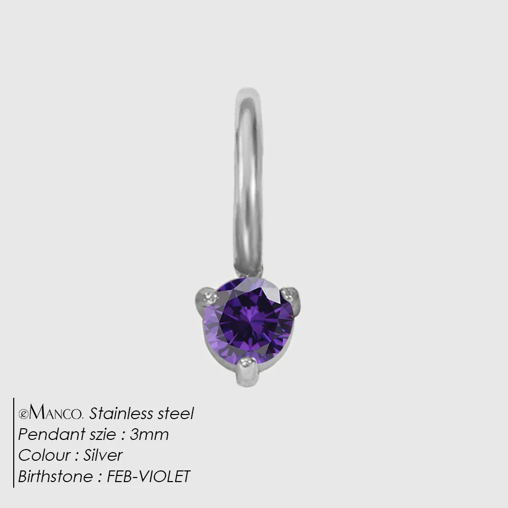 Round Birthstone Charms