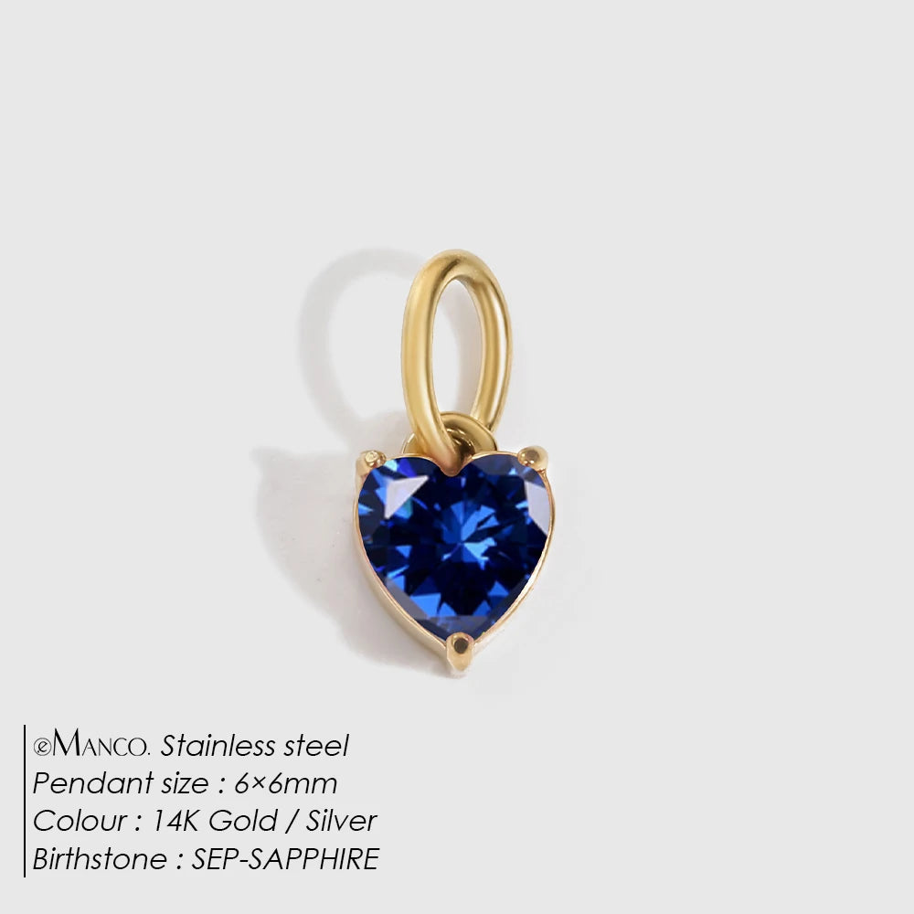 Heart EcoDiamant Birthstone Charm