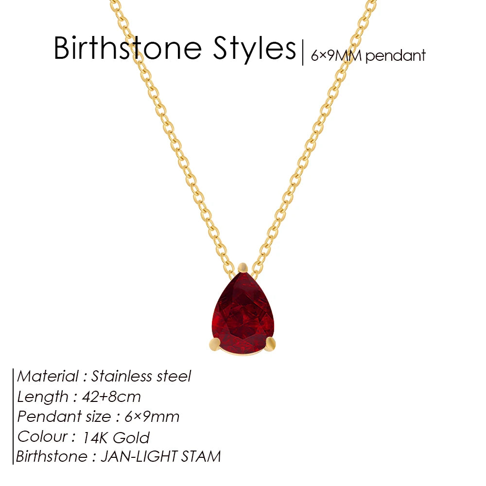Teardrop Birthstone Kette