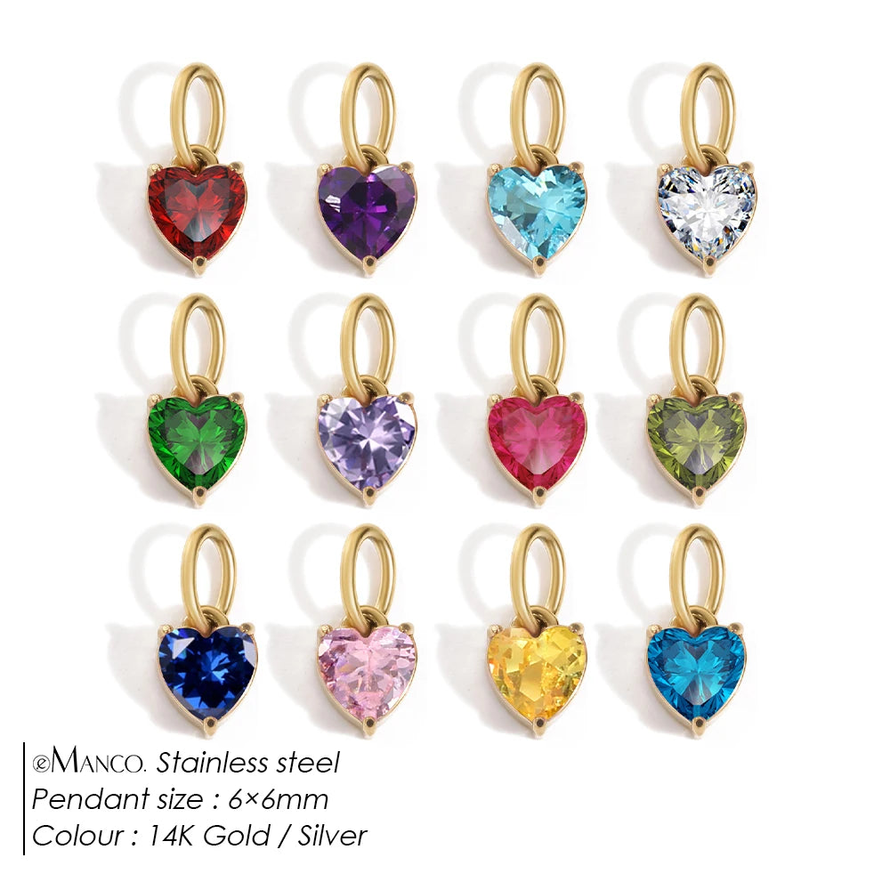 Heart EcoDiamant Birthstone Charm