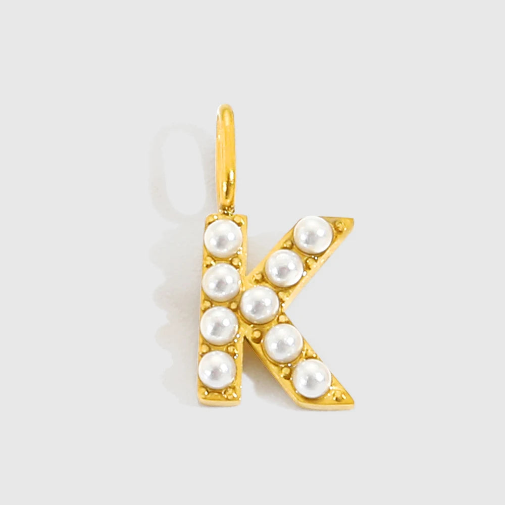 vegan Letter Pearl Charm