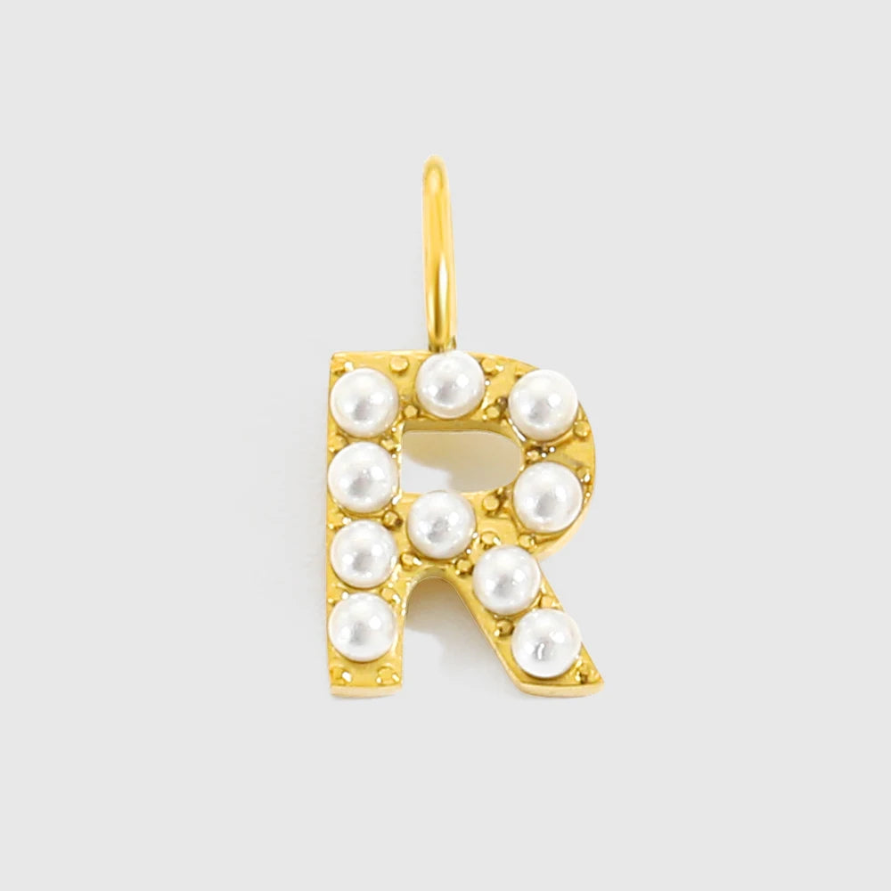 vegan Letter Pearl Charm