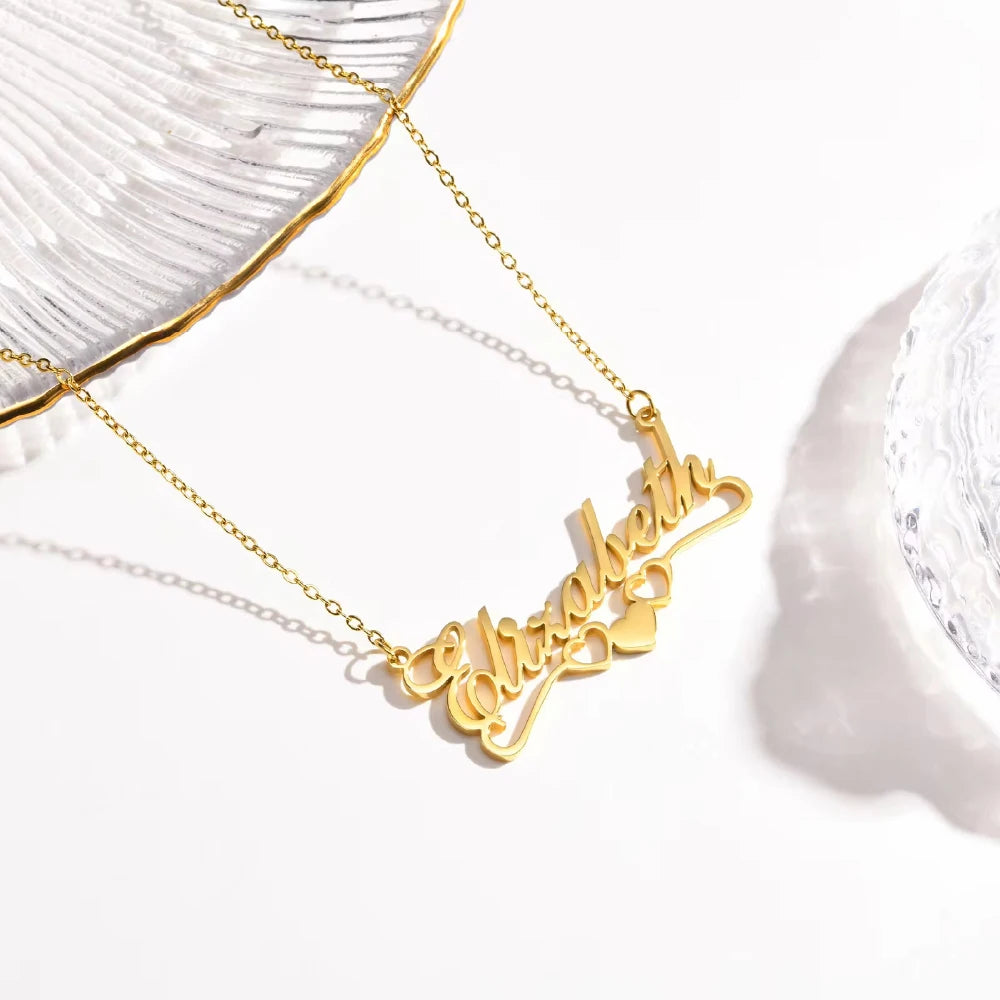 3 Herzen Name Kette