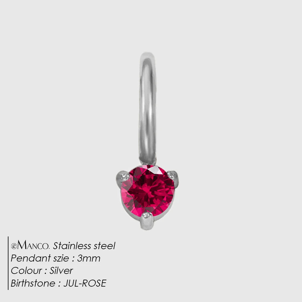 Round Birthstone Charms