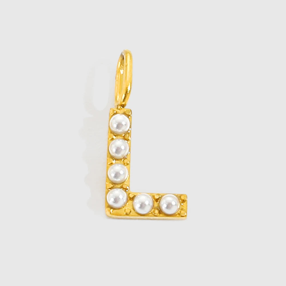 vegan Letter Pearl Charm