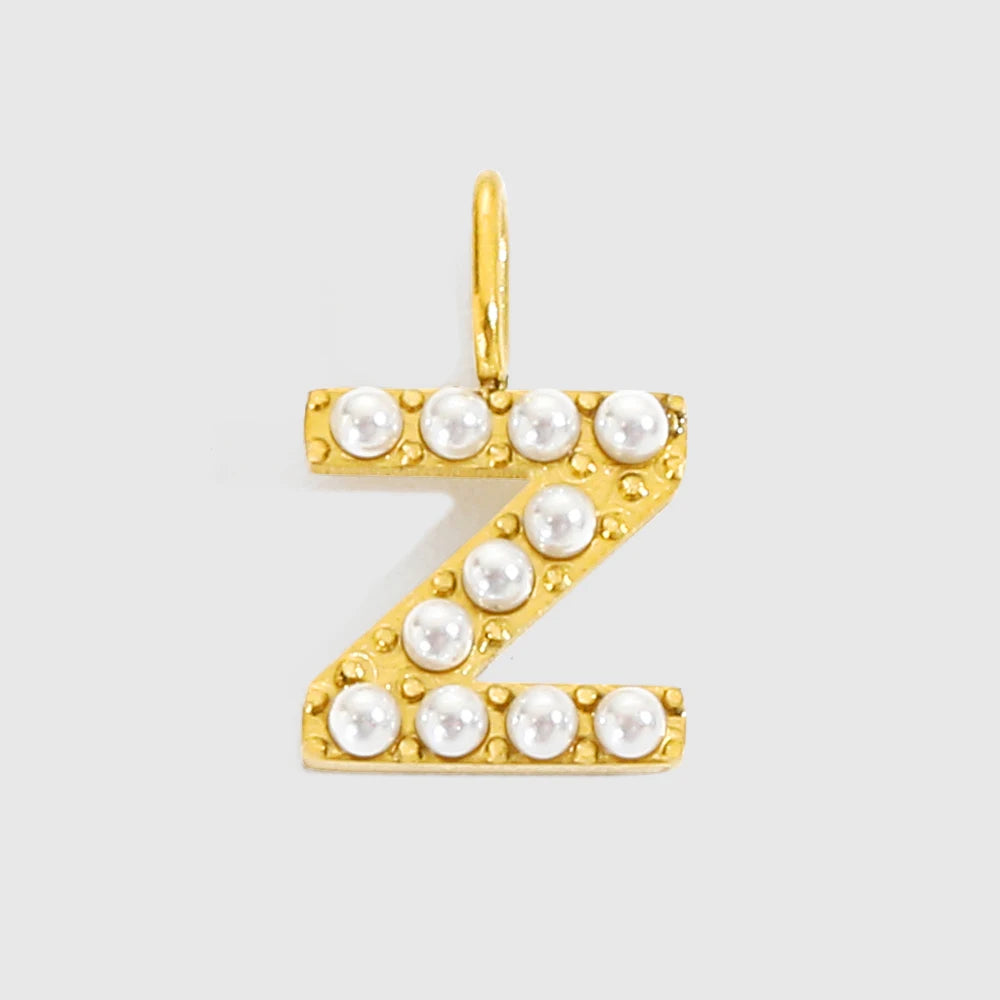 vegan Letter Pearl Charm
