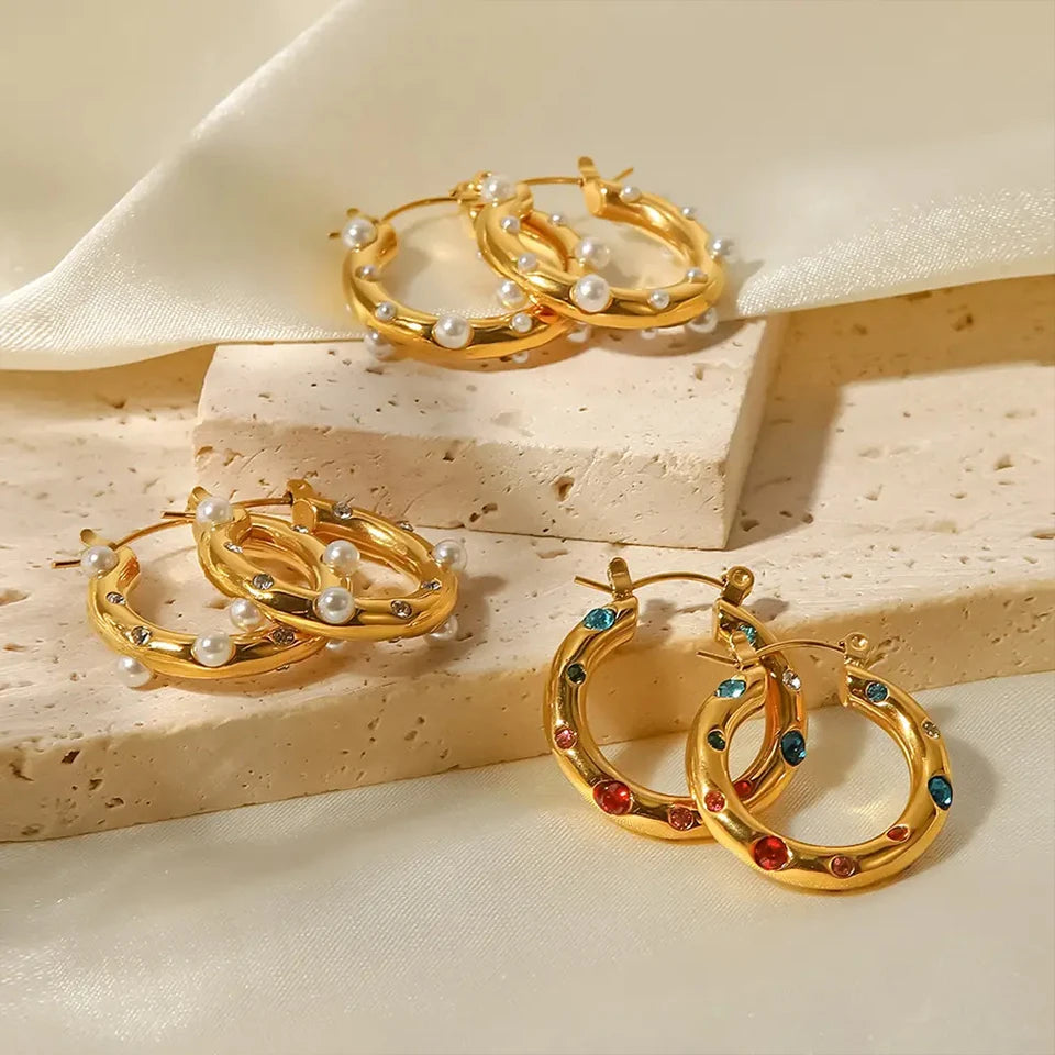 Bold Hoops Color Dots Ohrringe