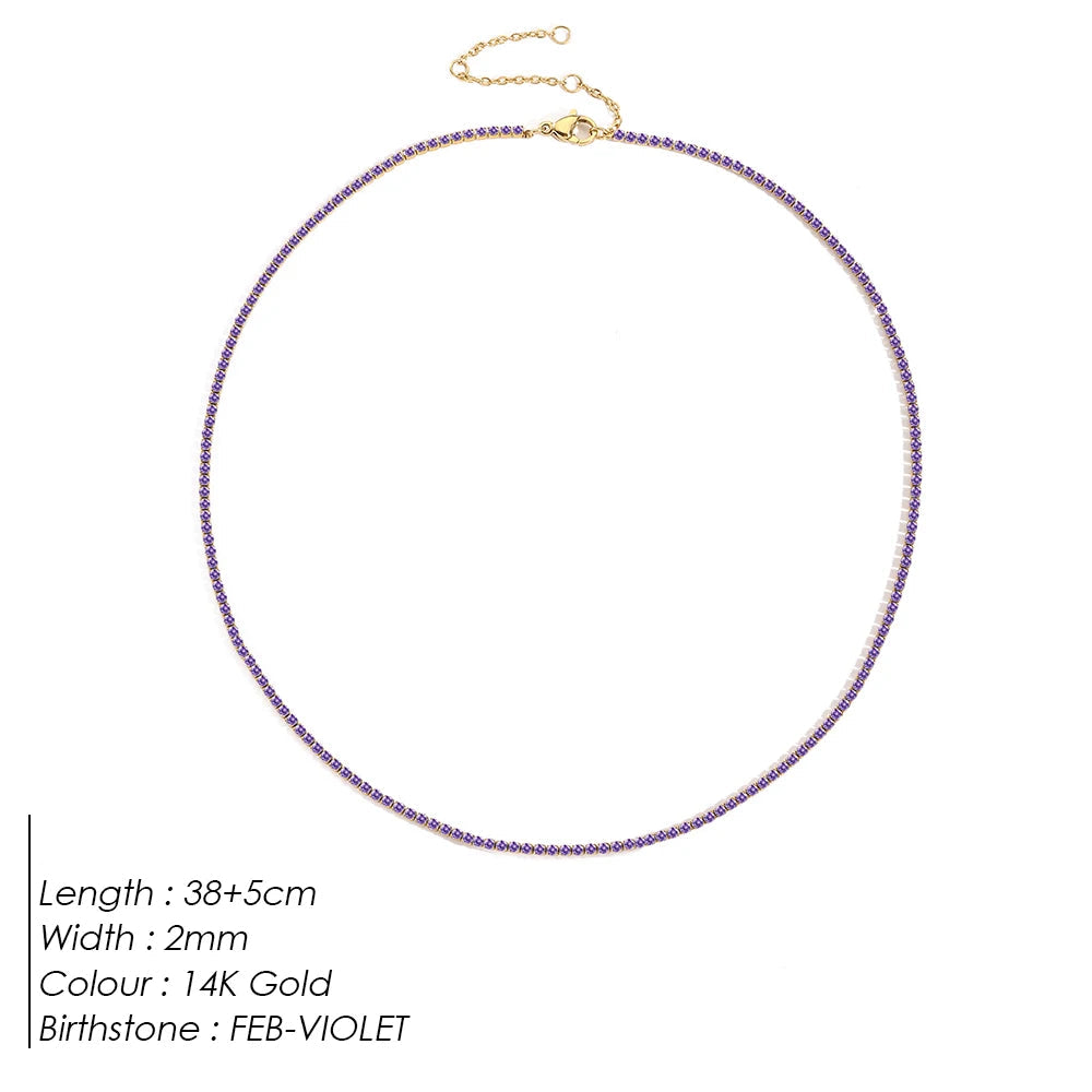 Birthstone Tennis Necklace