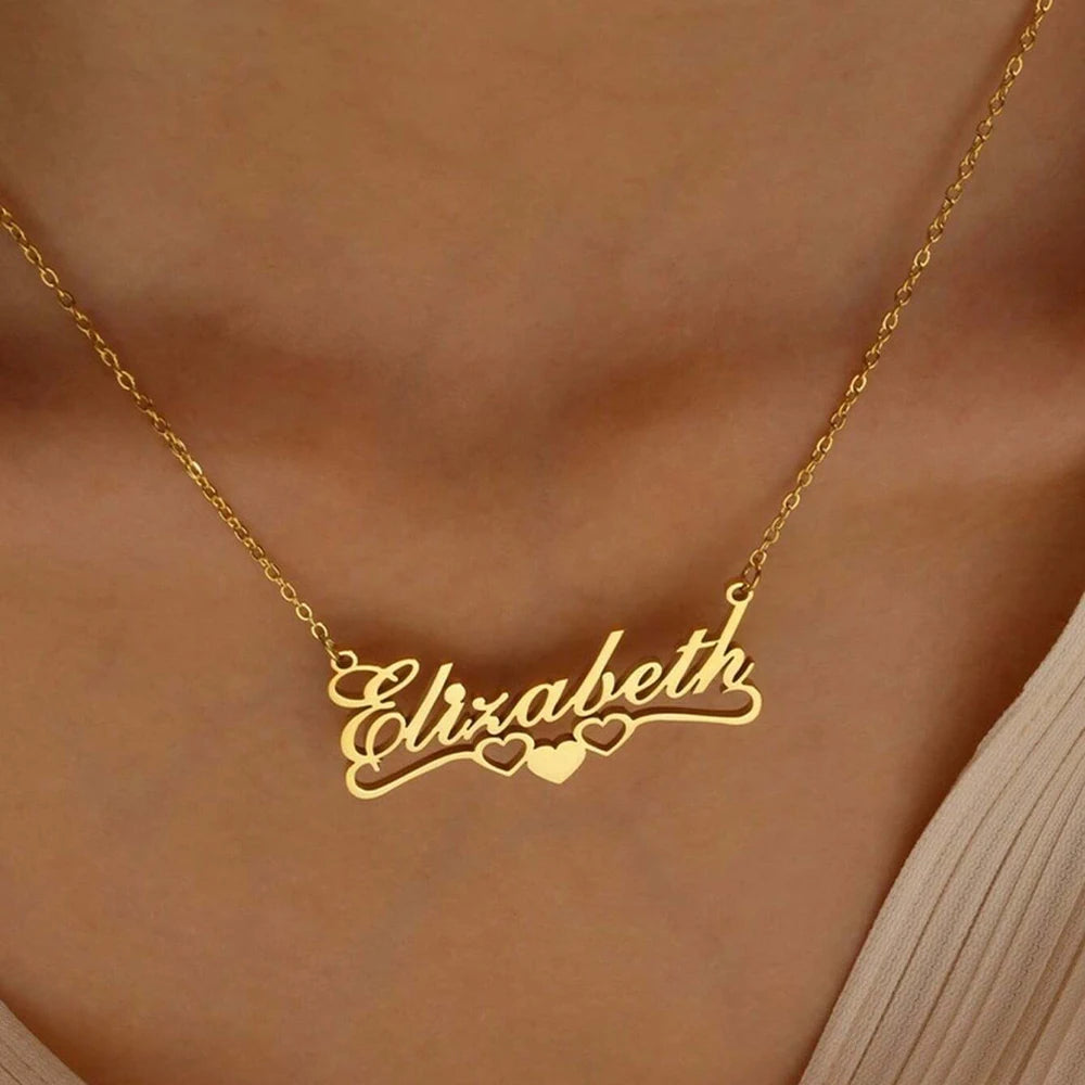 3 Herzen Name Kette