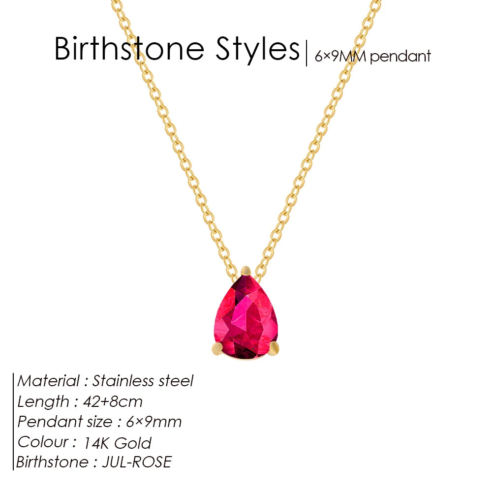 Teardrop Birthstone Kette
