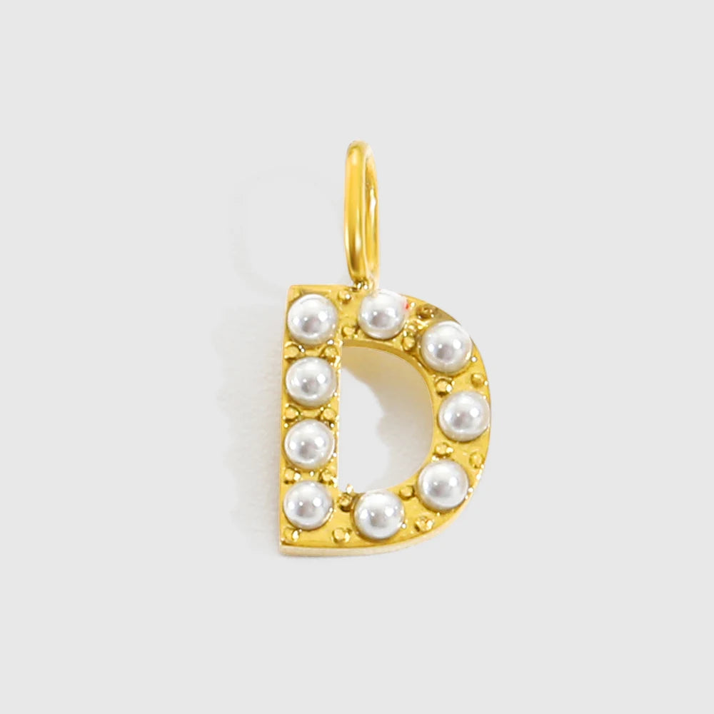 vegan Letter Pearl Charm