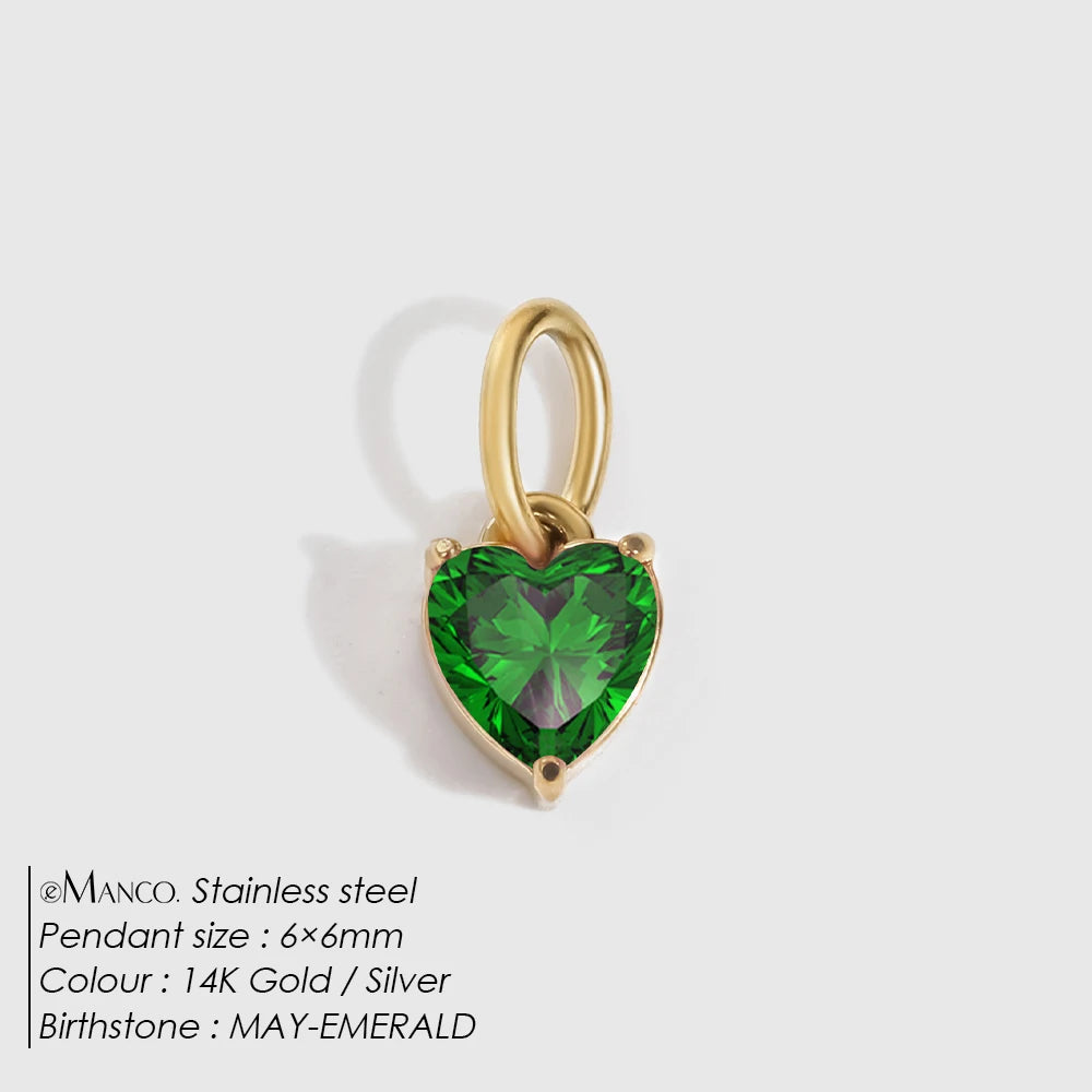Heart EcoDiamant Birthstone Charm