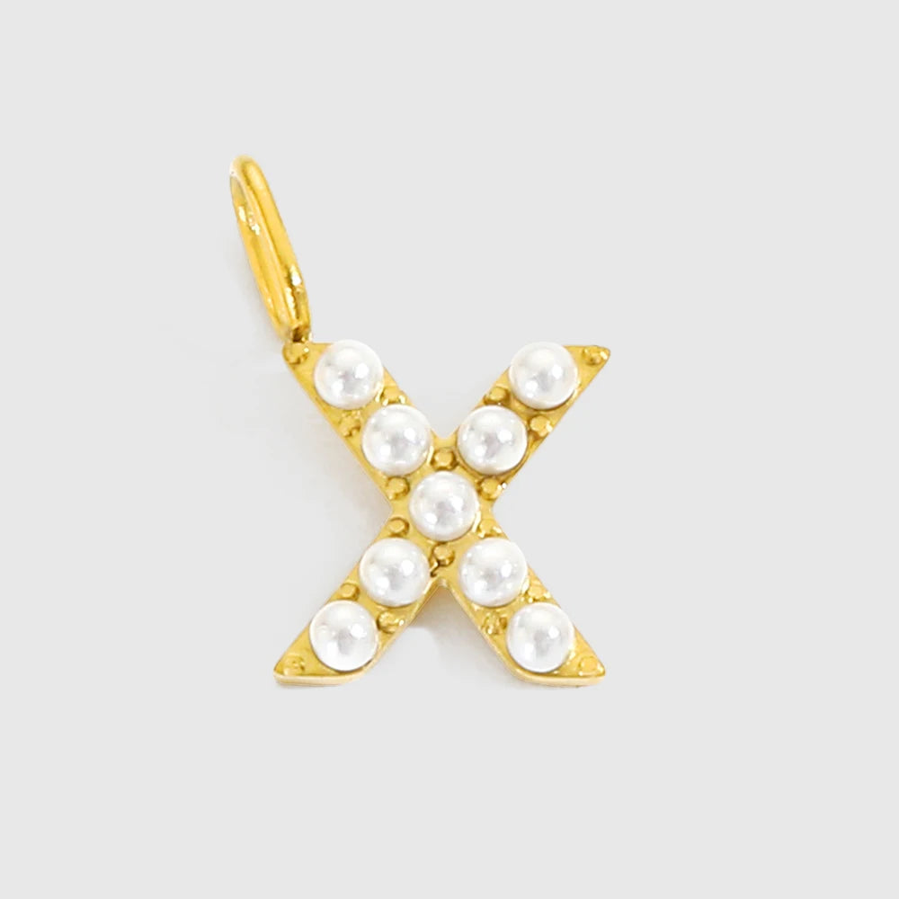 vegan Letter Pearl Charm