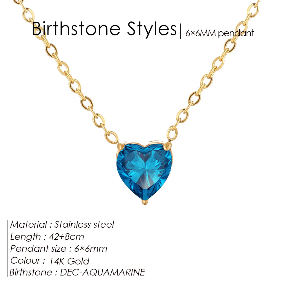 Birthstone Heart Kette