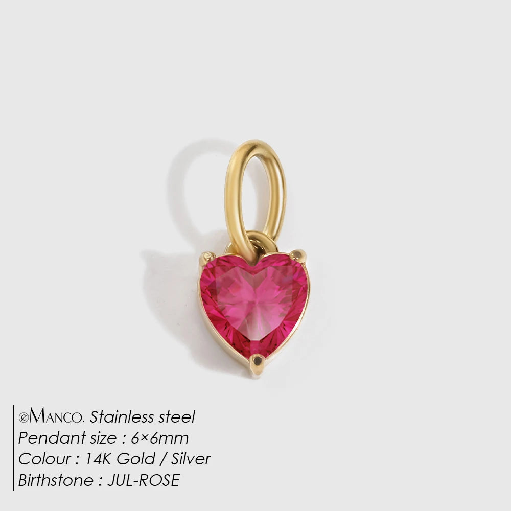 Heart EcoDiamant Birthstone Charm