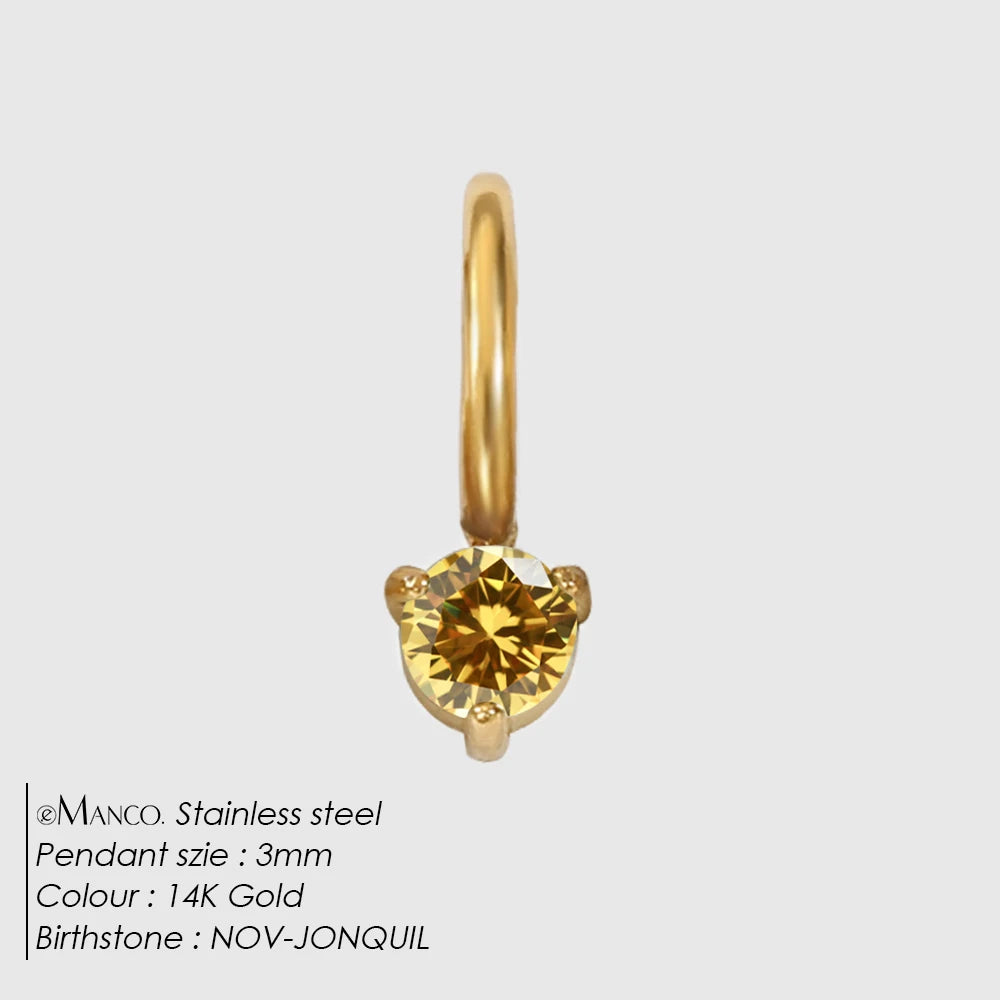 Round Birthstone Charms