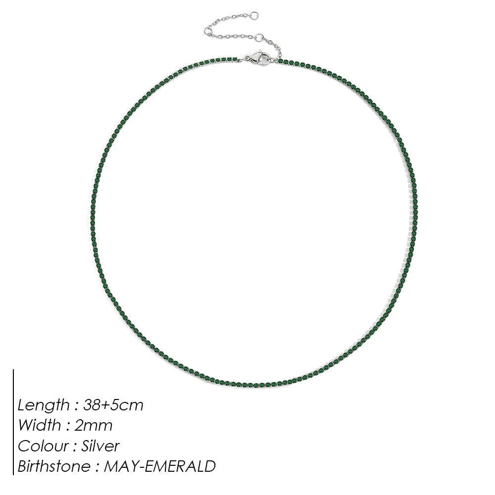 Birthstone Tennis Necklace