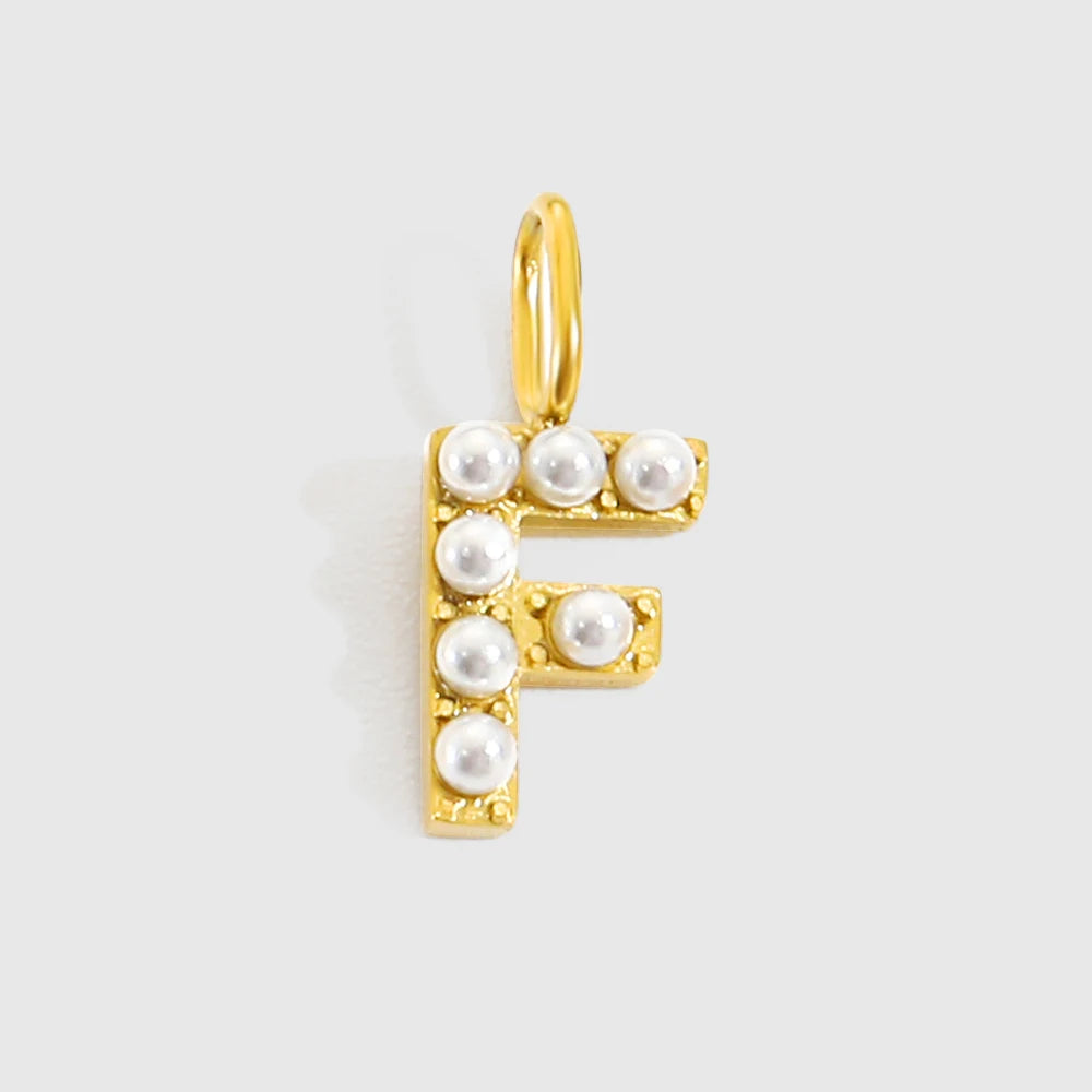 vegan Letter Pearl Charm