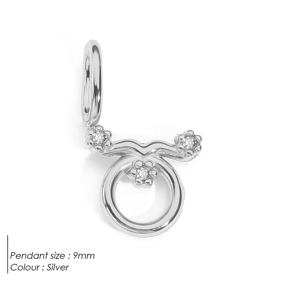 Zodiac Charm Sternzeichen Anhänger mit Kristallen
