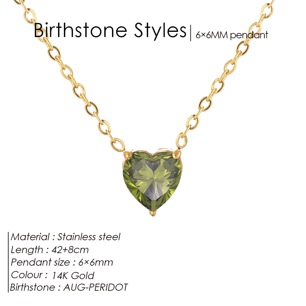 Birthstone Heart Kette
