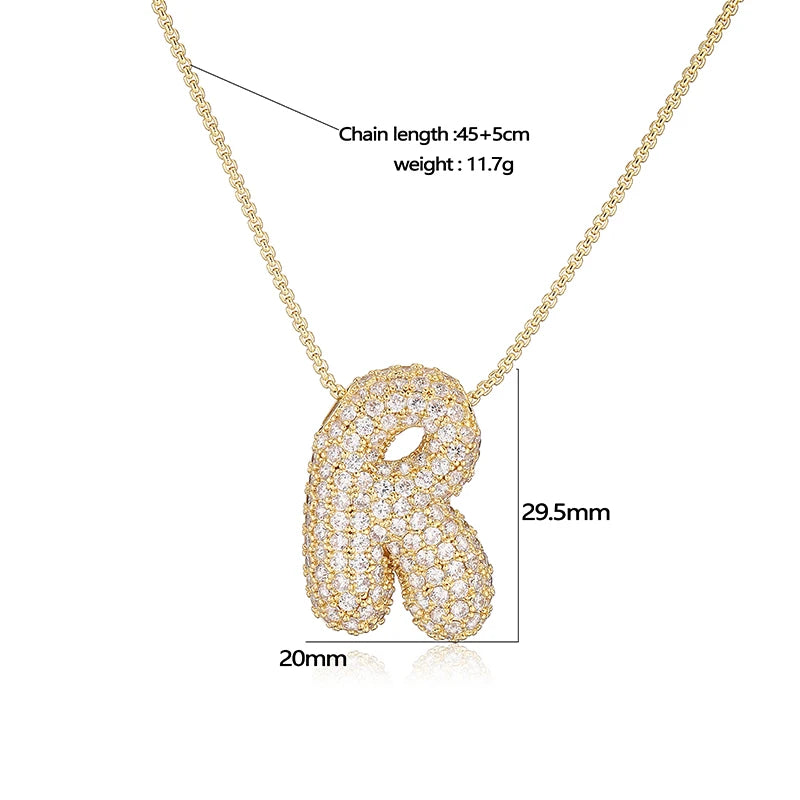 Big Bubble Shinny Letter Kette