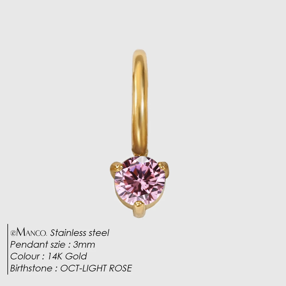Round Birthstone Charms