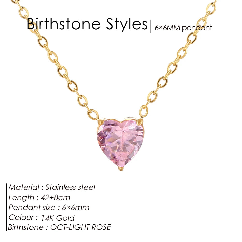 Birthstone Heart Kette