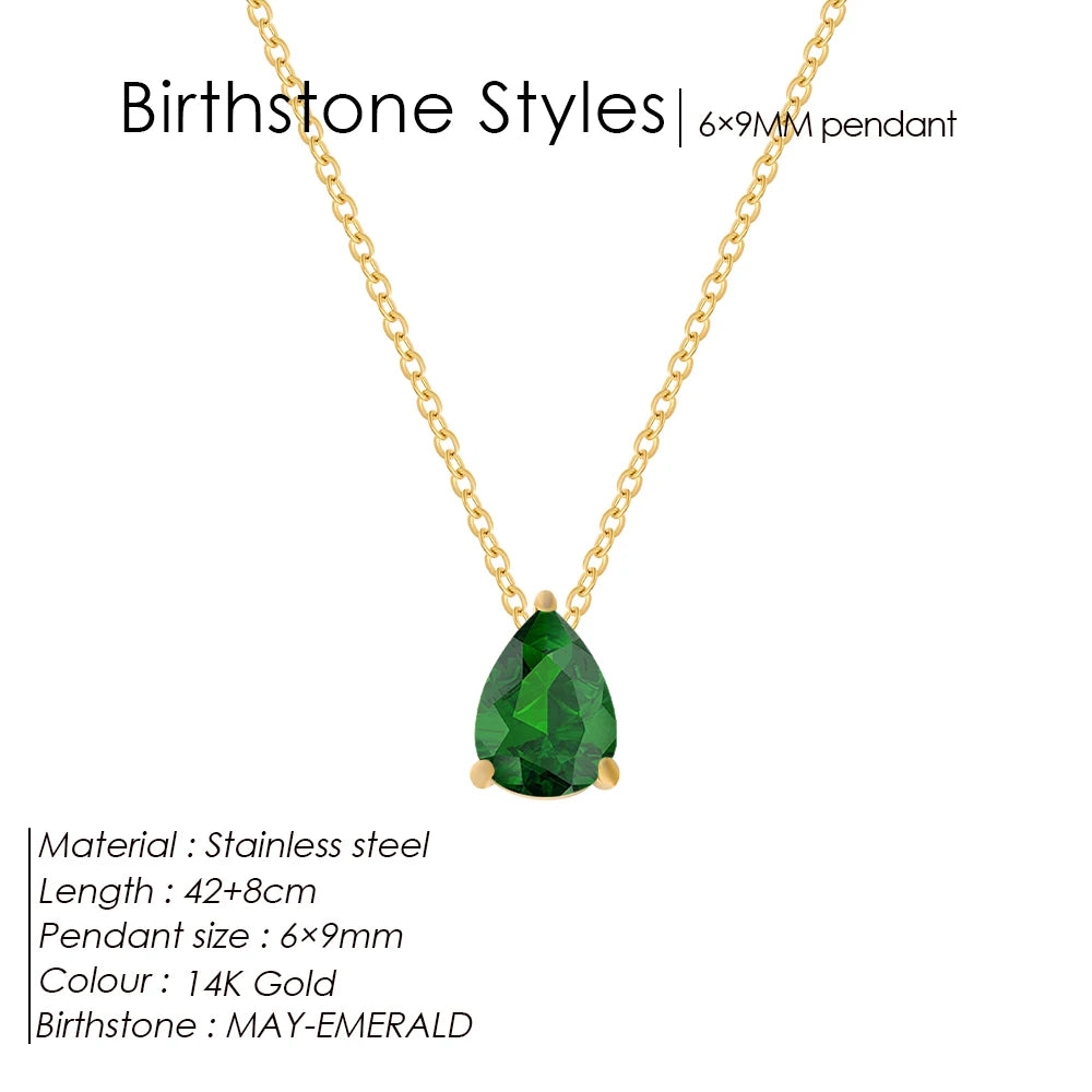 Teardrop Birthstone Kette