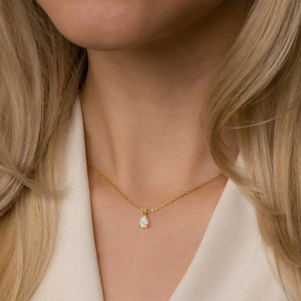 Teardrop Birthstone Kette