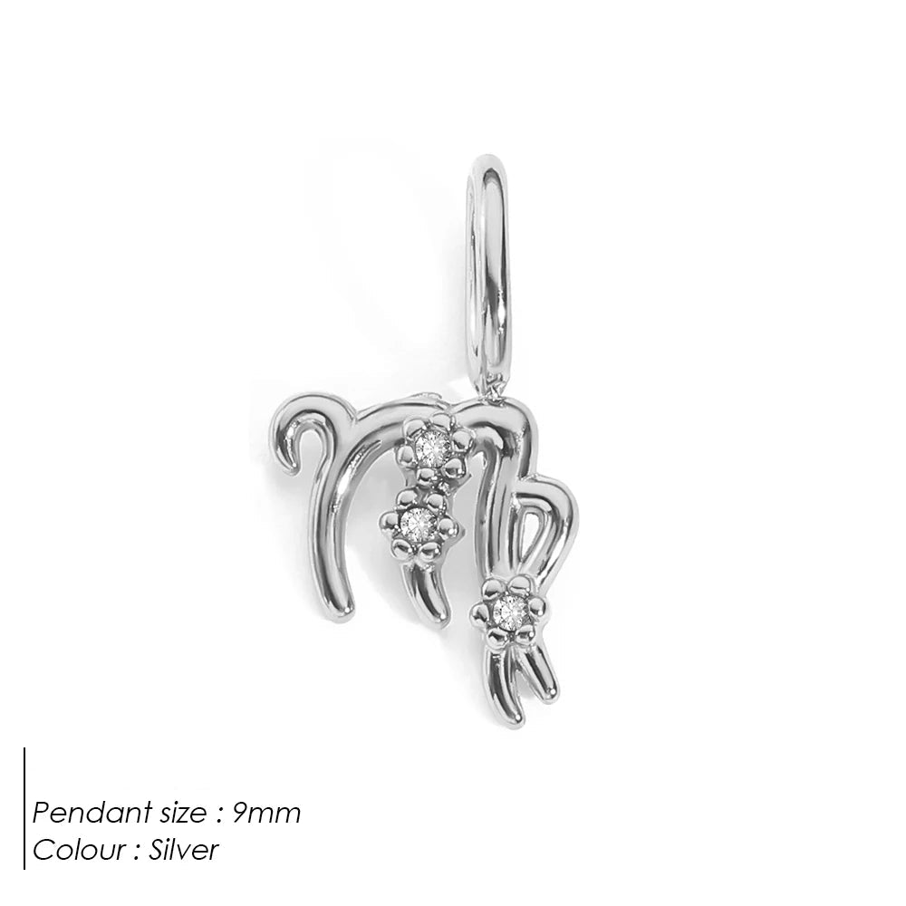 Zodiac Charm Sternzeichen Anhänger mit Kristallen