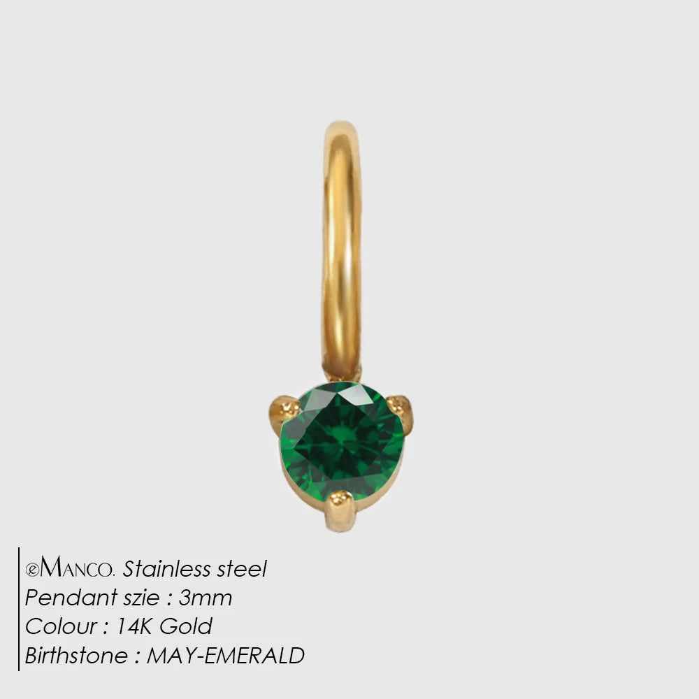 Round Birthstone Charms