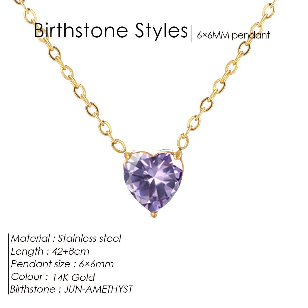 Birthstone Heart Kette