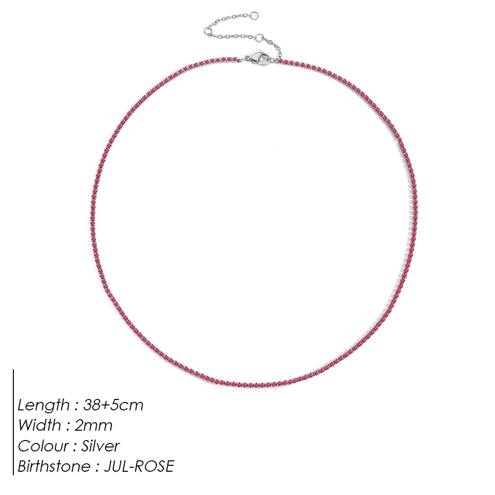 Birthstone Tennis Necklace