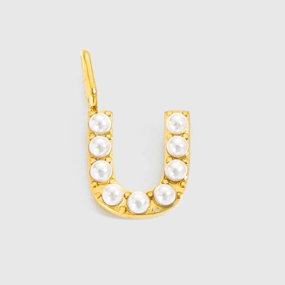 vegan Letter Pearl Charm