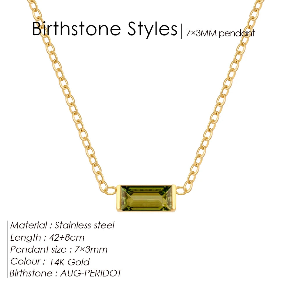 Birthstone Bar Necklace