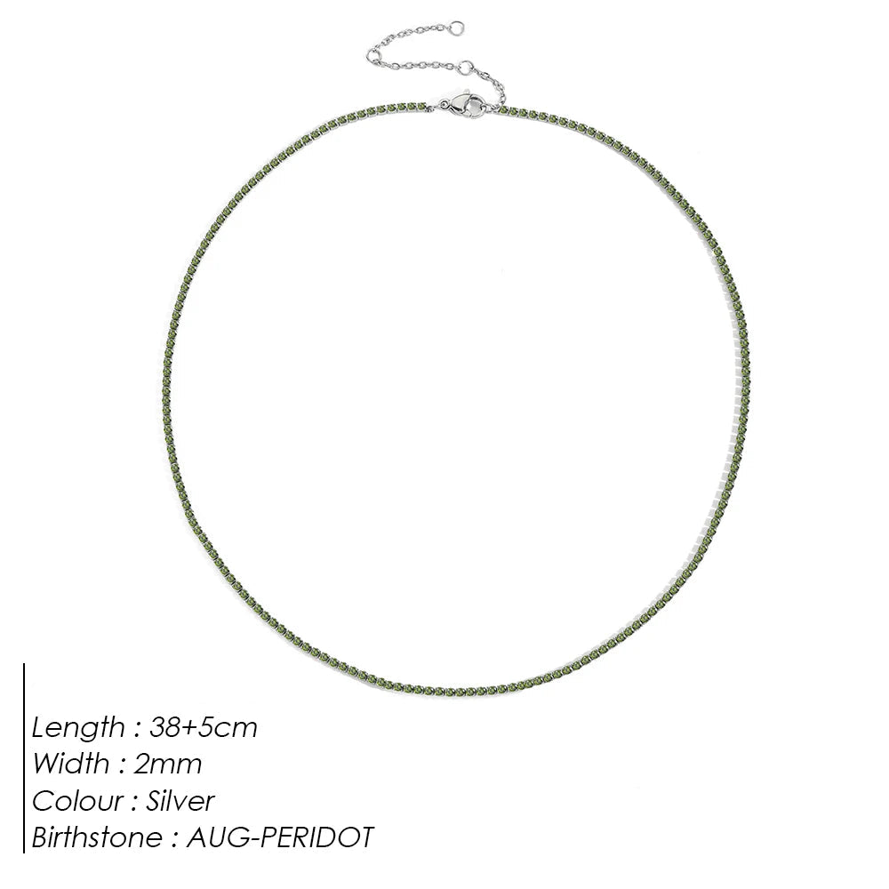 Birthstone Tennis Necklace