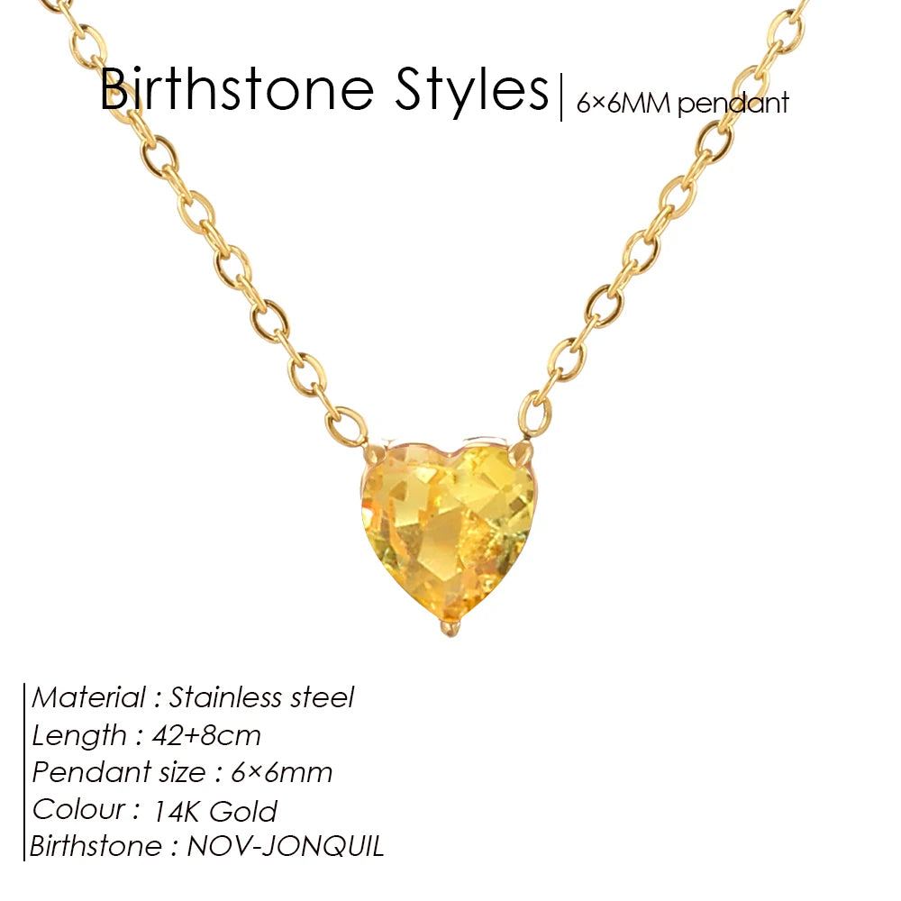 Birthstone Heart Kette