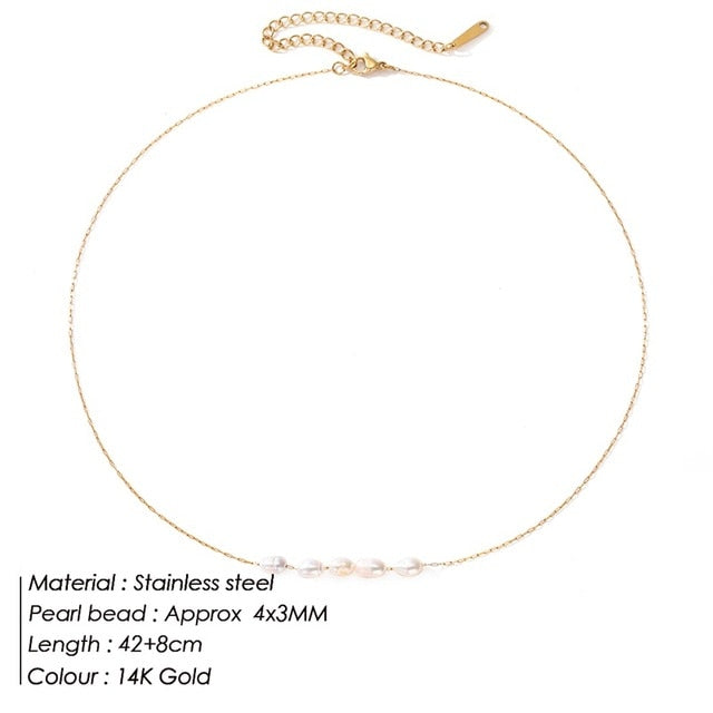 PERLA Kette mit 5 natürlichen Perlen