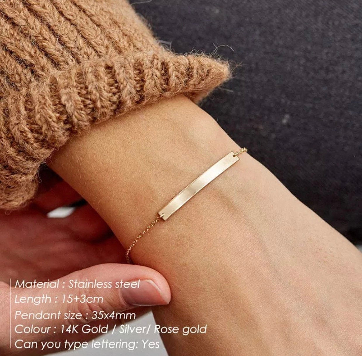 ID Black Stone Armband